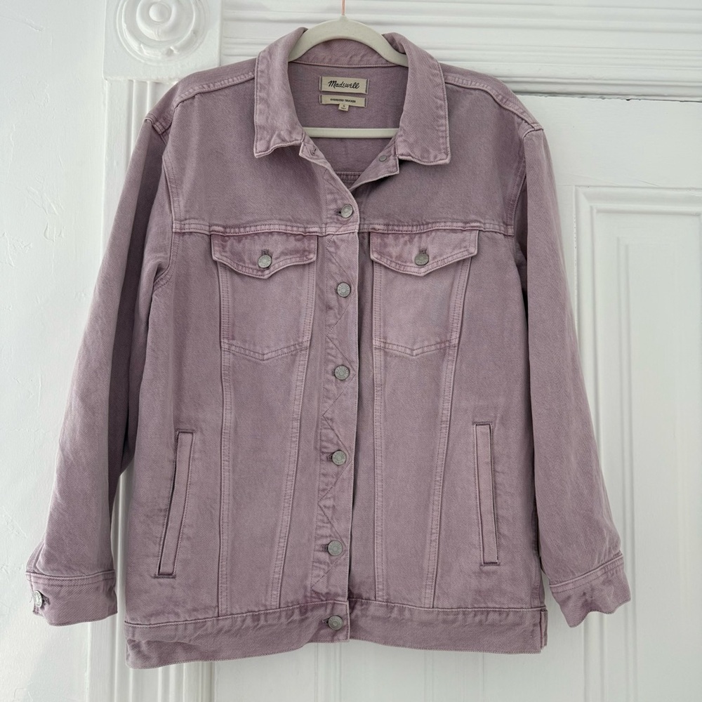 Madewell Light Pink Oversized Trucker Jean Jacket